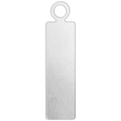 ImpressArt Metalen label, langwerpig, afm 20x5 mm, gatgrootte 1,9 mm, dikte 1,3 mm, aluminium, 20 stuk/ 1 doos