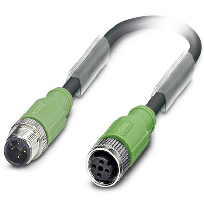 Phoenix Contact 1500855 Sensor/actuator connector, geassembleerd M12 Aantal polen (sensoren): 4 Stekker, recht, Bus, recht 0.60 m 1 stuk(s)