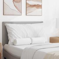 Bolster Kussens 2 pcs Wit 15 x 40 cm Stof Bolster Kussens 2 pcs Wit 15 x 40 cm Stof