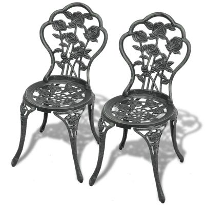 Bistrostoelen 2 st gietaluminium groen