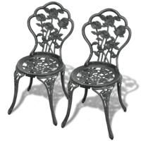 Bistrostoelen 2 st gietaluminium groen