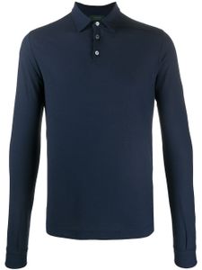Zanone polo à manches longues - Bleu