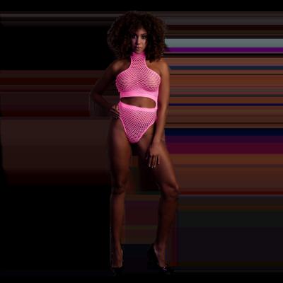 Ouch! by Shots Turtle Neck en High Waist Slip - One Size - Neon Roze