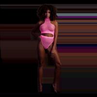 Ouch! by Shots Turtle Neck en High Waist Slip - One Size - Neon Roze