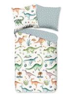 Good Morning Kinderdekbedovertrek "dinosaurussen" - Multi - (135x200 cm) - Katoen Flanel