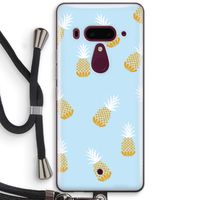 Ananasjes: HTC U12+ Transparant Hoesje met koord