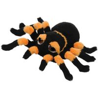 Pluche zwart/oranje spin knuffel 13 cm speelgoed   -