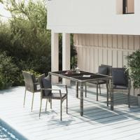 5-delige Tuinset met kussens poly rattan grijs