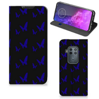 Motorola One Zoom Hoesje met Magneet Vlinder Patroon - thumbnail