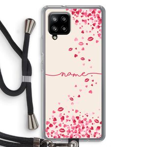 Hartjes en kusjes: Samsung Galaxy A42 5G Transparant Hoesje met koord
