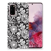 Samsung Galaxy S20 TPU Case Black Flowers