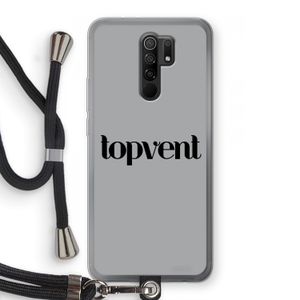 Topvent Grijs Zwart: Xiaomi Redmi 9 Transparant Hoesje met koord
