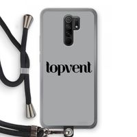 Topvent Grijs Zwart: Xiaomi Redmi 9 Transparant Hoesje met koord