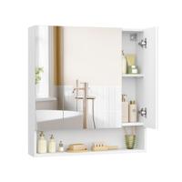 Badkamerkast met spiegeldeuren en verstelbare planken, 70L cm
