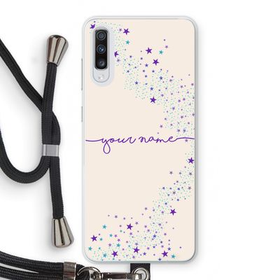 Sterren: Samsung Galaxy A70 Transparant Hoesje met koord
