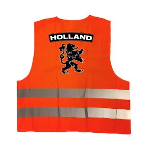 Holland hesje met oranje leeuw reflecterend EK / WK / Holland supporter kleding volwassenen One size  -