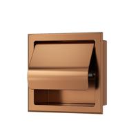 Toiletrolhouder Inbouw BWS Milan Met Klep Geborsteld Brons Koper Boss & Wessing