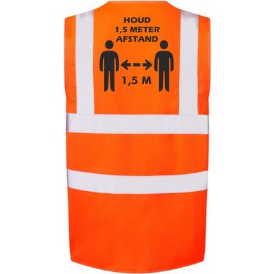 Oranje Corona/COVID-19 vest/hesje 1,5 meter afstand volwassenen