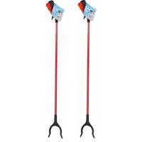 Vuilnis en afval grijper - 2x stuks - grijpstok - oppakstok - rood - 83 cm