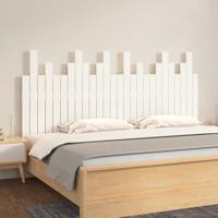 Hoofdbord wandmontage 166x3x80 cm massief grenenhout wit