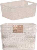 Mand set van 2 24,5x19x10cm zandkleur Mand set van 2 24,5x19x10cm zandkleur