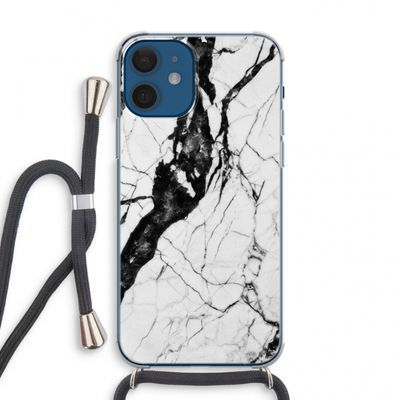 Witte marmer 2: iPhone 12 mini Transparant Hoesje met koord