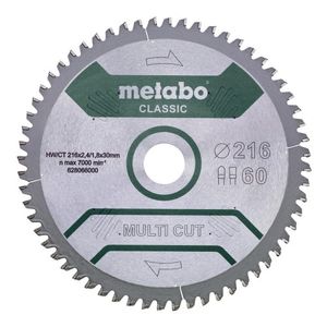 Metabo Accessoires Cirkelzaagblad | Multi Cut Classic | 216x30mm | Z60 FZ/TZ 5° neg/B - 628655000