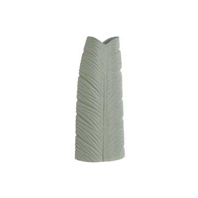 Vaas Home ESPRIT Groen Keramiek Tropisch Blad van een plant 21 x 10 x 50 cm
