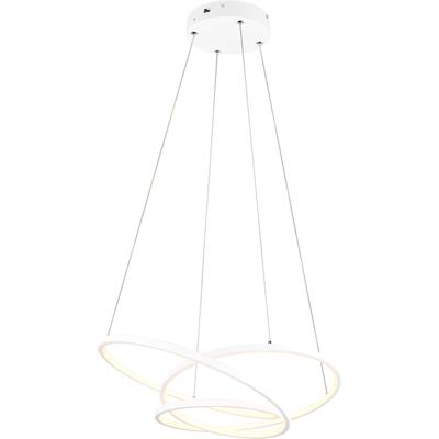 LED Hanglamp - Trion Alvin - 34W - Aanpasbare Kleur - Dimbaar - Rond - Mat Wit - Metaal