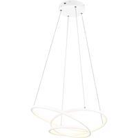 LED Hanglamp - Trion Alvin - 34W - Aanpasbare Kleur - Dimbaar - Rond - Mat Wit - Metaal