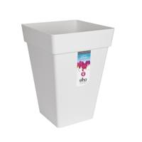 Vierkante hoge bloempot 30 - Wit - Elho Loft Urban - 100% gerecycled
