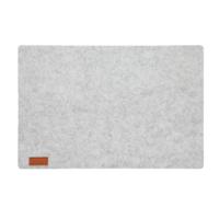 Cepewa Tafel placemats - vilt - lichtgrijs - 30 x 45 cm - met ronde hoeken - Diner - ontbijt
