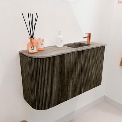 Toiletmeubel Mondiaz Joya Dlux | 71.6 cm | Meubelkleur Shadow | Faye wastafel Oza Wasbak Rechts | 1 kraangat