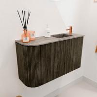 Toiletmeubel Mondiaz Joya Dlux | 71.6 cm | Meubelkleur Shadow | Faye wastafel Oza Wasbak Rechts | 1 kraangat