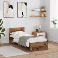 Bedframe met hoofdeinde Oud Hout 75 x 190 cm Bewerkt hout