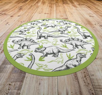 Vinyl vloerkleed dieren Twee kleuren doodle dinosaurus print