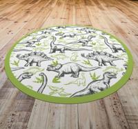 Vinyl vloerkleed dieren Twee kleuren doodle dinosaurus print