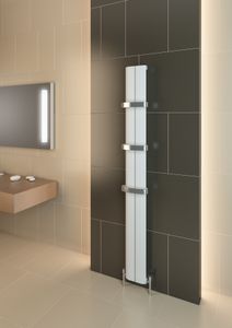 Eastbrook Berlini verticale aluminium radiator 120x18,5cm Mat wit 421 watt