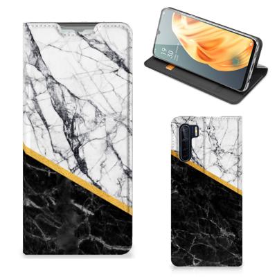 OPPO Reno3 | A91 | Standcase | Marmer Wit Zwart - Origineel Cadeau Man
