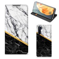 OPPO Reno3 | A91 | Standcase | Marmer Wit Zwart - Origineel Cadeau Man