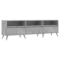 The Living Store TV-meubel Betongrijs 150x30x44.5 cm - Bewerkt hout en ijzer