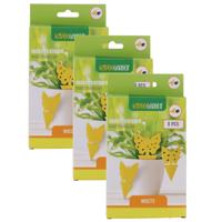 Rouwvliegen plakstrips - 24x stuks - geel - kleefstrips - rouwvliegjes bestrijden