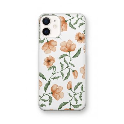 Peachy flowers: iPhone 12 Transparant Hoesje
