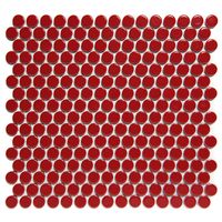 Tegelsample: The Mosaic Factory Venice ronde mozaïek tegels 32x29 rood