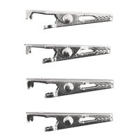 Krokodilklemmen - 8x stuks - platina - 4 cm - Voor DIY/elektronica en hobby