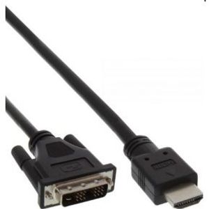 InLine 0.5m HDMI A - DVI 18+1 0,5 m Zwart