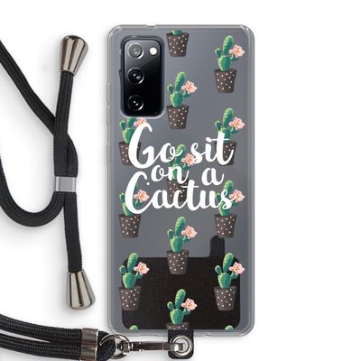 Cactus quote: Samsung Galaxy S20 FE / S20 FE 5G Transparant Hoesje met koord