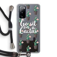 Cactus quote: Samsung Galaxy S20 FE / S20 FE 5G Transparant Hoesje met koord