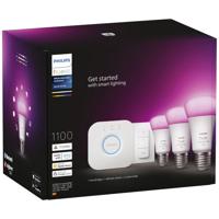 Philips Lighting Hue LED-lamp 871951429135500 Energielabel: F (A - G) Hue White & Col. Amb. E27 3er Starter Set inkl. DimmerSwitch 3x800lm 75W E27 11 W Warmwit - thumbnail