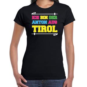 Apres ski t-shirt voor dames - anton aus tirol - zwart - apres ski/wintersport - skien